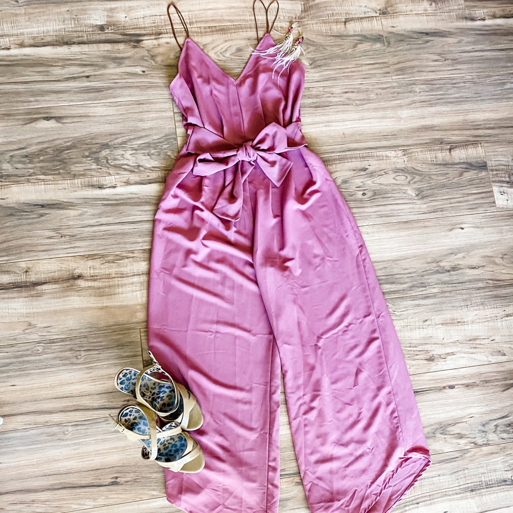 Cropped wide-leg jumper